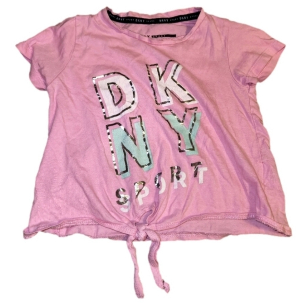 💓3/$15 DKNY Sport Girl's 3T Pink Tie Front Top